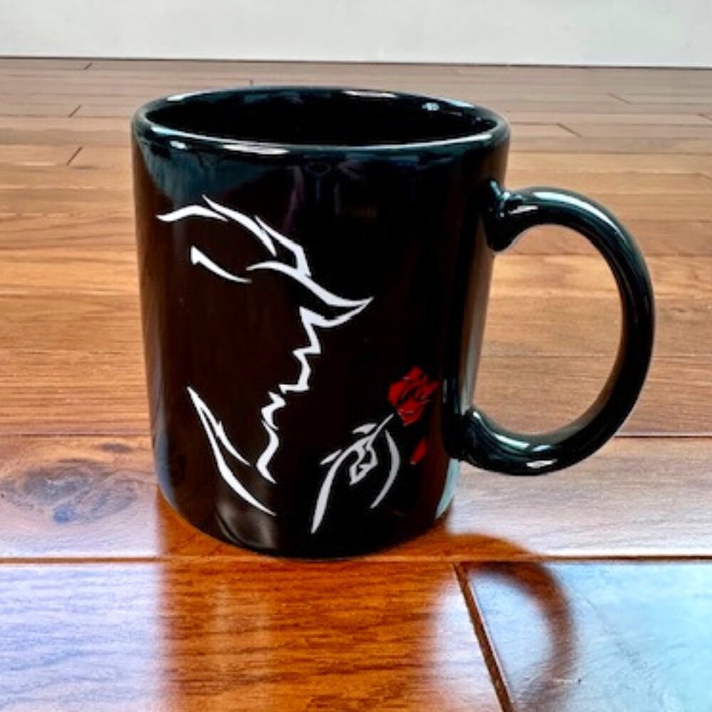 Disney's BEAUTY AND THE BEAST Broadway Musical Play NY Coffee Mug Tea Cup Black